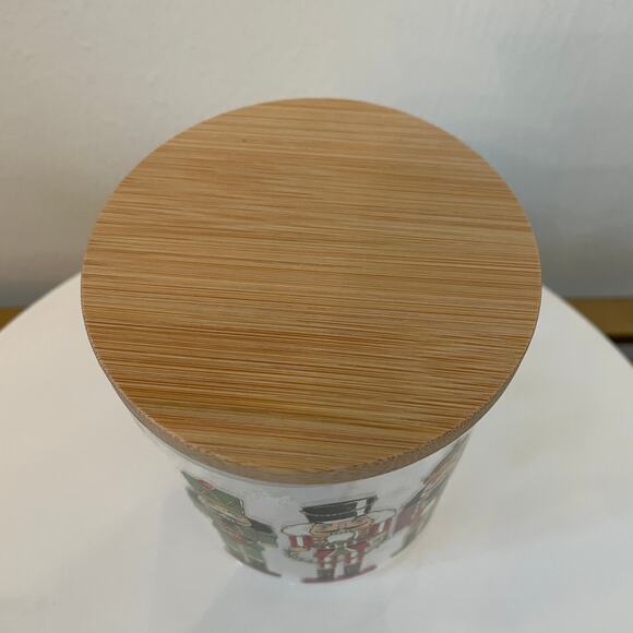 Nutcracker Themed Glass Canister Jar Vintage CHRISTMAS Storage Set of 2 New - Picture 8 of 16